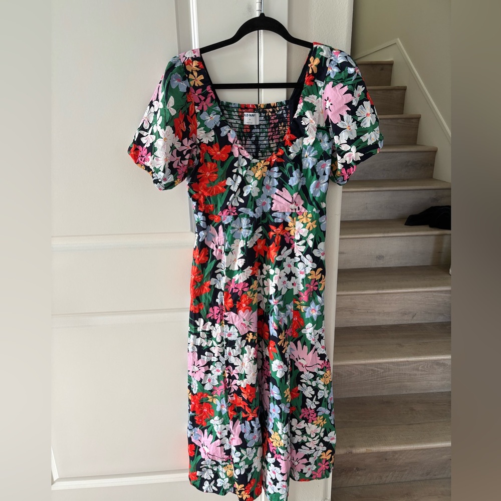 OLD NAVY Blue Floral Midi Dress - Picture 2 of 9